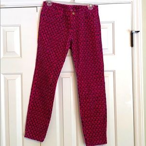 Pink and blue corduroys long pants